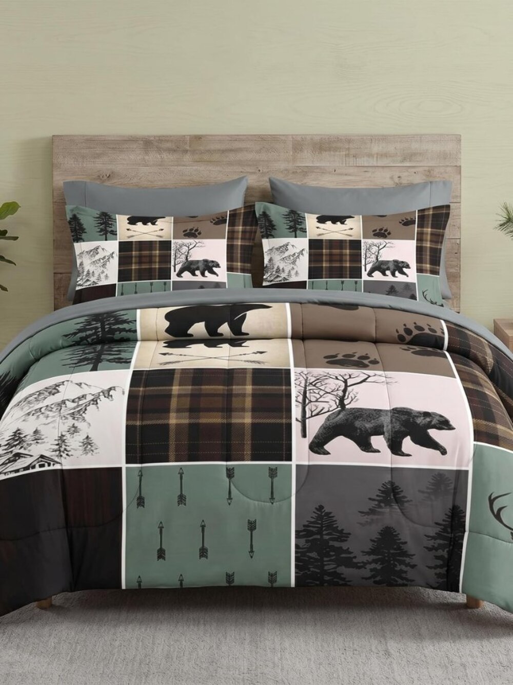 Queen Comforter Set with Sheets, 7 Pieces Wildlife Hunting Bedding